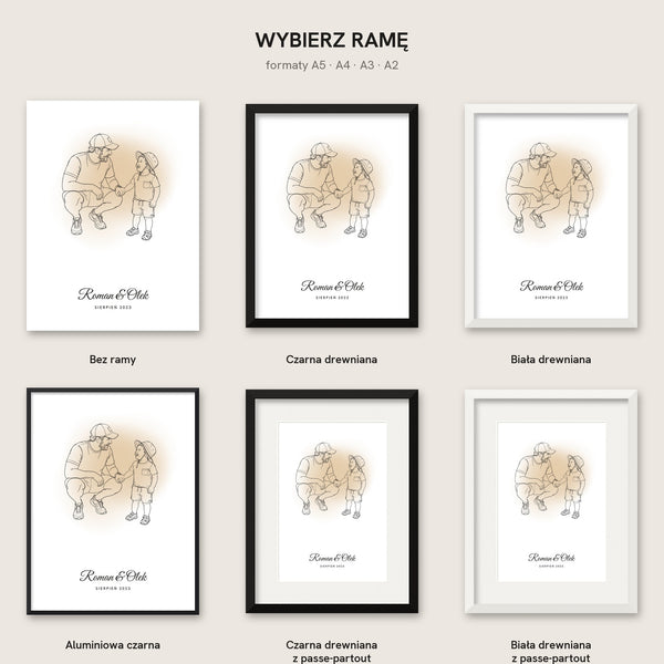 Line art z Waszego zdjęcia – plakat z akwarelą – zdjęcie 7