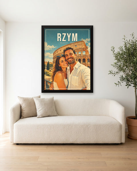 Plakat podróżniczy vintage z Waszego zdjęcia