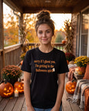 Person wearing the black Sorry If I Ghost You t-shirt