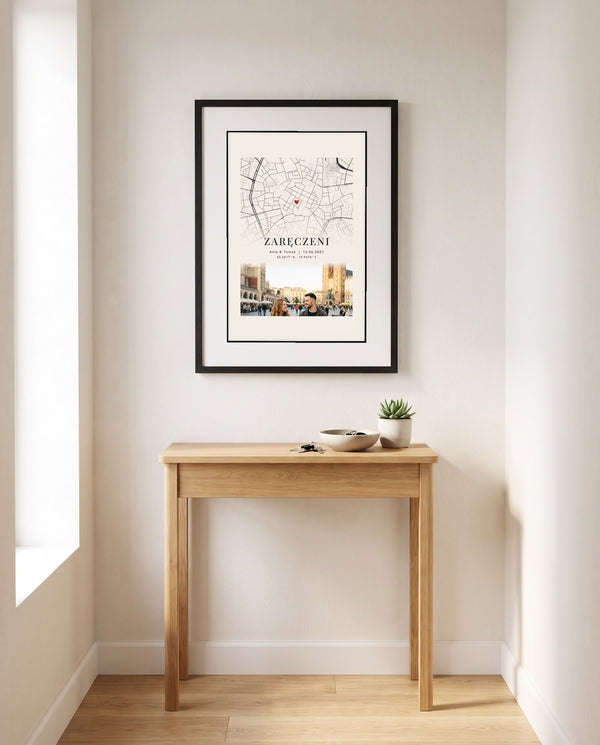Mapa miasta ze zdjęciem – personalizowany plakat dla par – zdjęcie 3