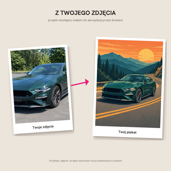 Twoje auto w ilustrowanym krajobrazie – plakat – zdjęcie 5