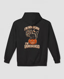 Black I'm Not Scary I'm Unmedicated hoodie, vintage Halloween back print