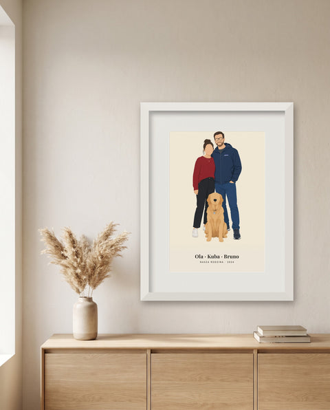 Minimalistyczny portret rodziny – plakat z imionami
