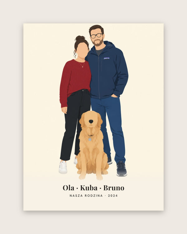 Minimalistyczny portret rodziny – plakat z imionami – zdjęcie 7