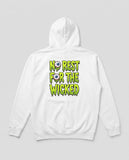 White No Rest For The Wicked hoodie, vintage Halloween back print