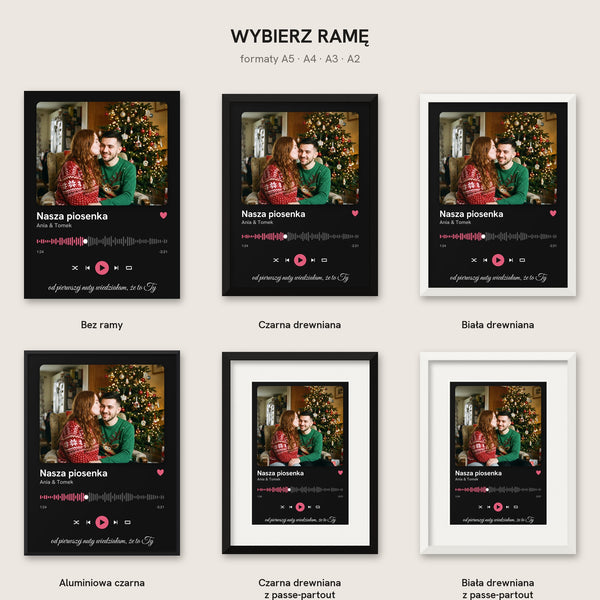 Plakat Nasza piosenka – odtwarzacz ze zdjęciem – dostępne ramy, formaty A5, A4, A3, A2