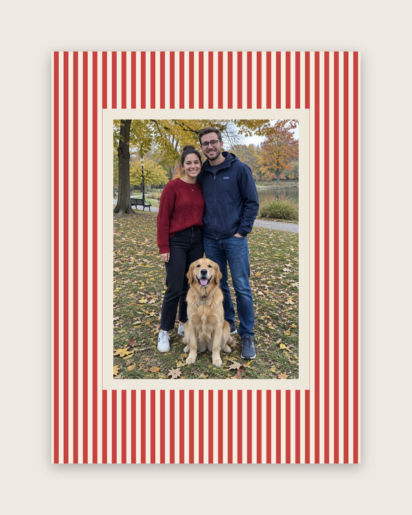 Photo on a striped background – poster design