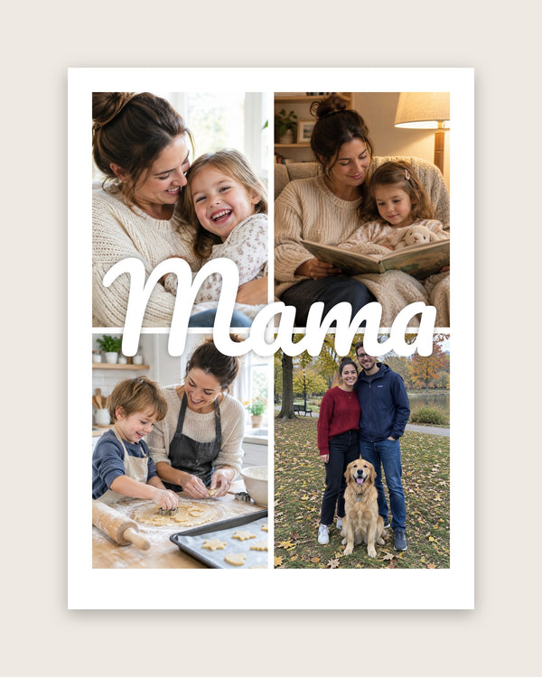 Kolaż 4 zdjęć z napisem – plakat Tata, Mama lub Twoje słowo – zdjęcie 6