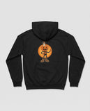 Black Pumpkin Candle Head hoodie, vintage Halloween back print