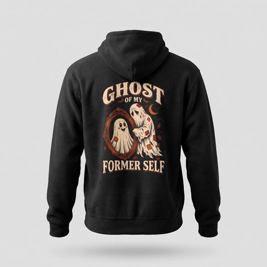 Black Ghost Of My Former Self hoodie, vintage Halloween back print