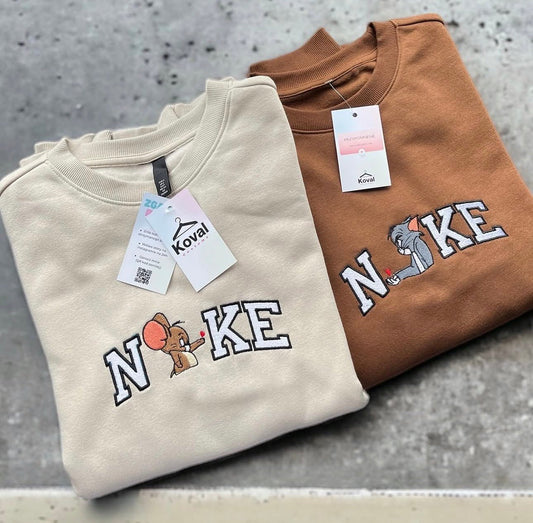 Tom Jerry heart - dla par - Haftowana bluza/koszulka - Koval Customs. Polska produkcja, wysoka jakosc, personalizowane