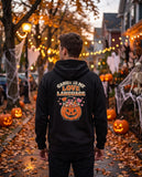 Person seen from behind in the black Candy Is My Love Language hoodie