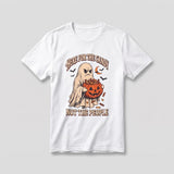 White Here For The Candy Not The People t-shirt, vintage Halloween front print