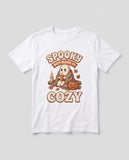 White Spooky But Make It Cozy t-shirt, vintage Halloween front print