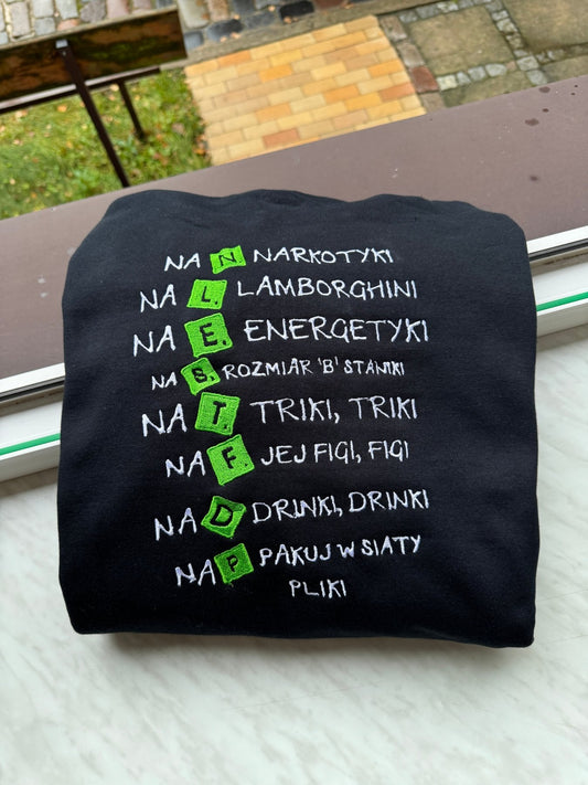 Tekst Pro8l3m Scrabble - Haftowana bluza/koszulka - Koval Customs. Polska produkcja, wysoka jakosc, personalizowane