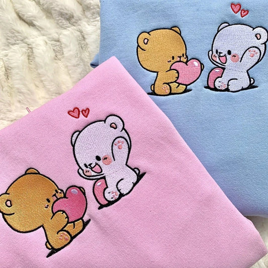 Oursons au lait et moka avec des coeurs