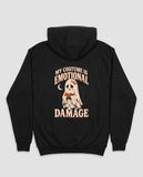 Black My Costume Is Emotional Damage hoodie, vintage Halloween back print
