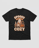 Black Spooky But Make It Cozy t-shirt, vintage Halloween front print