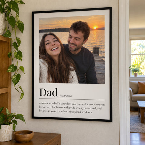 Dad or Mom Definition Poster With Photo – Custom Dictionary Print