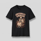 Black Emotionally Undead t-shirt, vintage Halloween front print