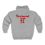 Sport Grey Do U Love Me zip hoodie, back print