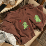 Cute Dinozaury dla Par – Słodkie Haftowane Bluzy – zdjęcie 10
