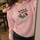 Drink Up Grinches – Świąteczna Haftowana Bluza (Grinch) – Koval Customs