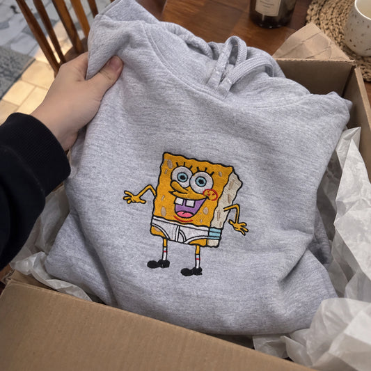 SpongeBob w Majtkach – Śmieszna Haftowana Bluza – Koval Customs