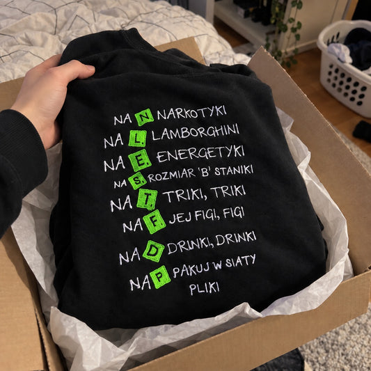 PRO8L3M Scrabble – Haftowana Bluza i Koszulka z Tekstem – Koval Customs