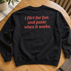 I Flirt For Fun And Panic When It Works – Koszulka z Nadrukiem – zdjęcie 7
