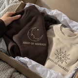 Księżyc i Słońce – Haftowane Bluzy dla Par – zdjęcie 8