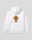 White Pumpkin Candle Head hoodie, vintage Halloween back print