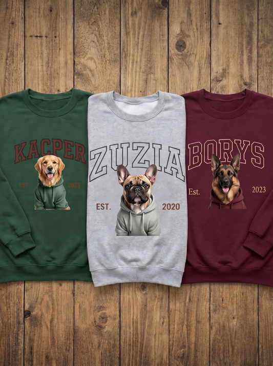 Bluza z nadrukiem pupila ze zdjęcia – psy w kreskówkowym stylu – Koval Customs