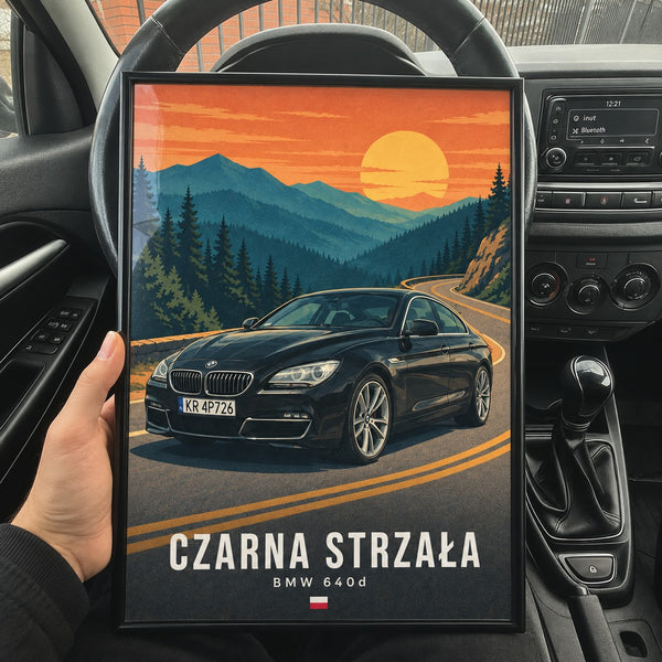 Twoje auto w ilustrowanym krajobrazie – plakat – zdjęcie 2