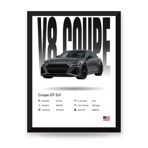 Custom Car Poster from Your Photo - with Car Specs