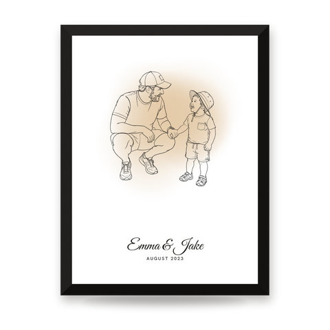 Custom Line Art Poster From Your Photo – With Watercolor