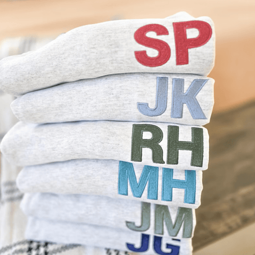 Bold Initial Embroidered Sweatshirt - Personalized Letter Crewneck