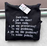 Dam radę, motywacyjna - Haftowana bluza/koszulka - Koval Customs. Polska produkcja, wysoka jakosc, personalizowane