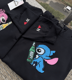Angel i Stitch z dowolną butelką - Haftowana bluza/koszulka - Koval Customs. Polska produkcja, wysoka jakosc, personalizowane