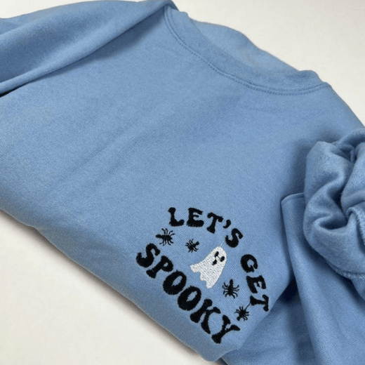 Let's Get Spooky Embroidered Halloween Sweatshirt