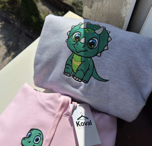 Dinosaures pour couples - Sweat/T-shirt brodé