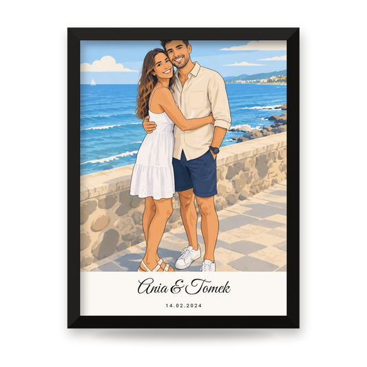 Personalized poster in a black frame – full design