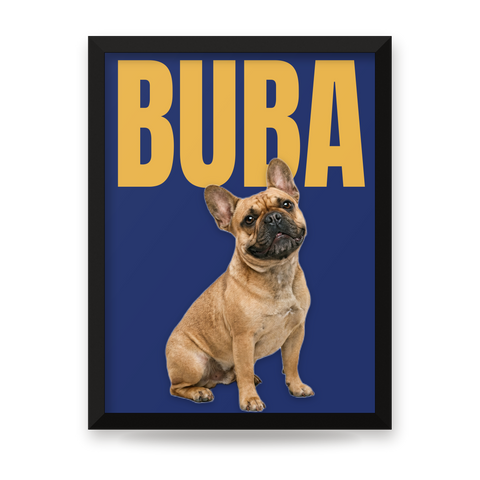 Zwierzak na tle imienia – plakat ze zdjęcia pupila