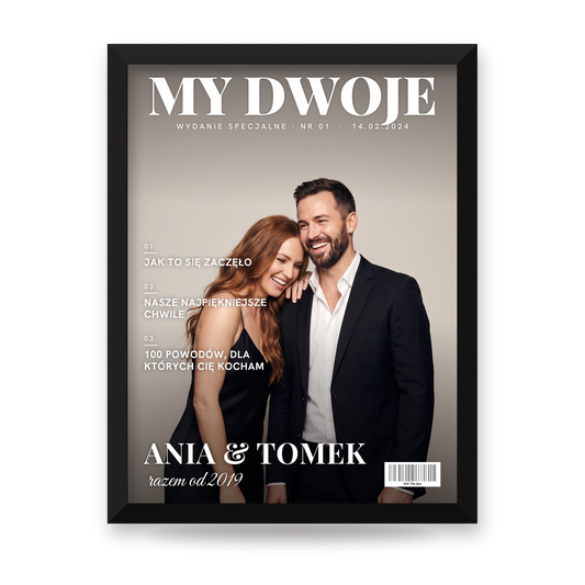 Plakat personalizowany w czarnej ramie – cały projekt