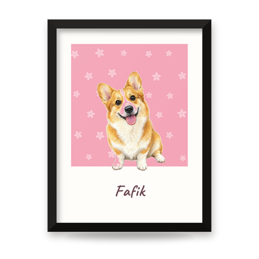 Personalized poster in a black frame – full design