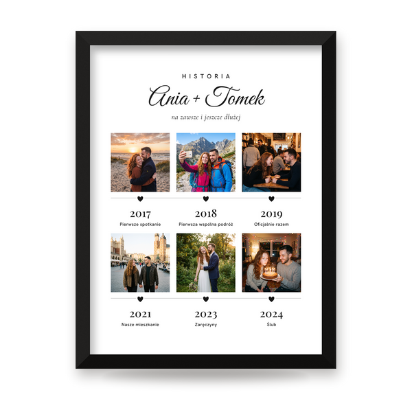 Plakat personalizowany w czarnej ramie – cały projekt