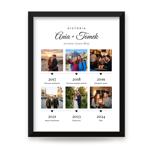 Plakat personalizowany w czarnej ramie – cały projekt