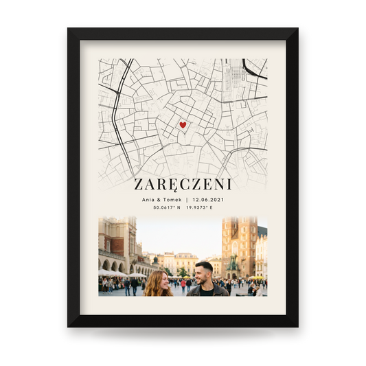 Plakat personalizowany w czarnej ramie – cały projekt