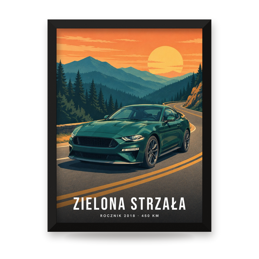 Plakat personalizowany w czarnej ramie – cały projekt