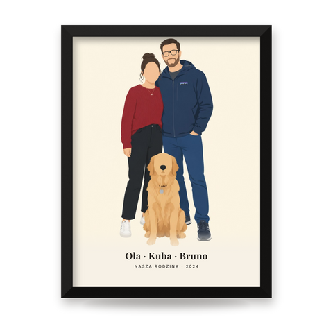 Minimalistyczny portret rodziny – plakat z imionami